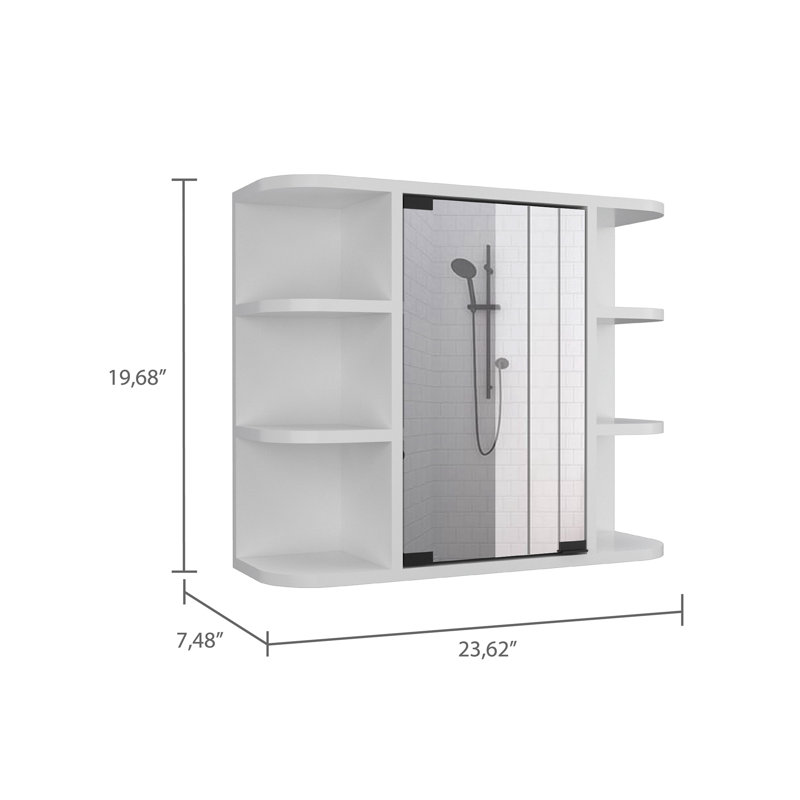 Armoire à pharmacie murale avec tablettes Adelin, Blanc