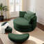 Fauteuil pivotant rembourré capitonné avec repose-pieds-222503131
