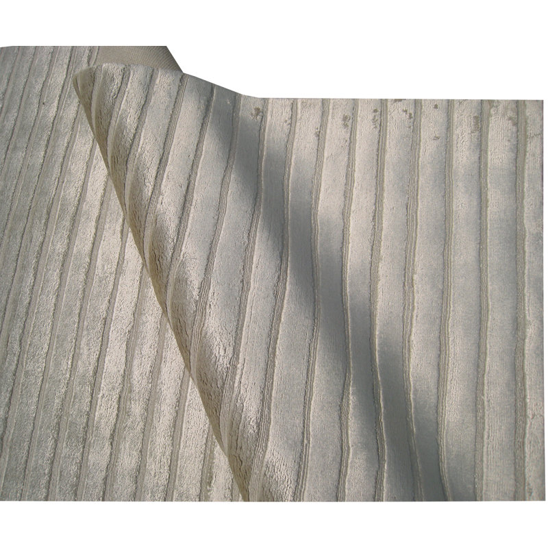 Striped Area Rug in Silver, Rectangle 8' x 10'
