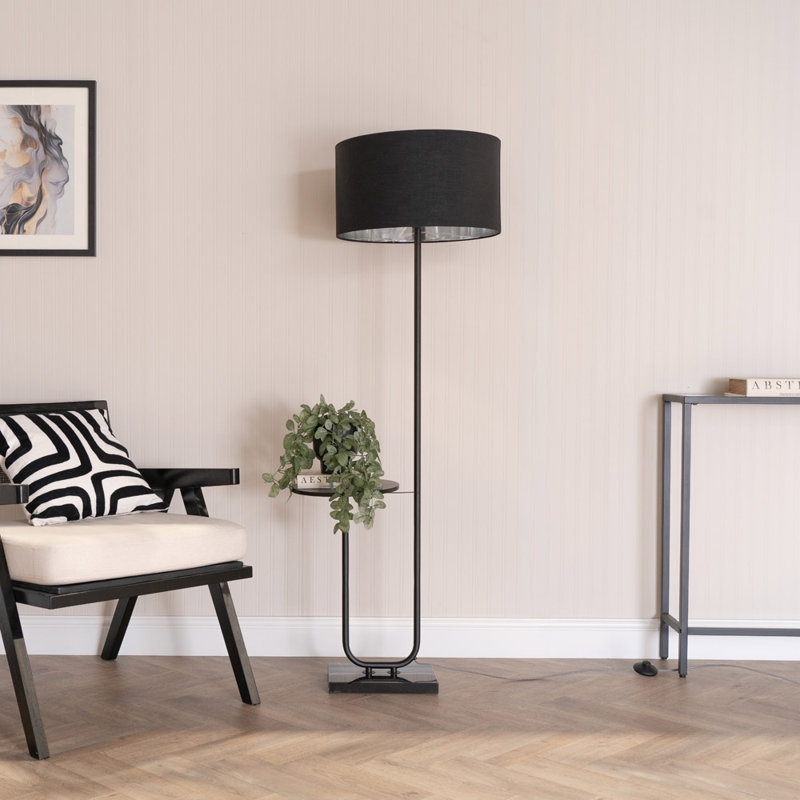 Bangerter 146cm Traditional Floor Lamp, Matte, No, Black