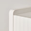 Paquet de tables de chevet avec rangement, petites tables de maison blanches en MDF cannelées
