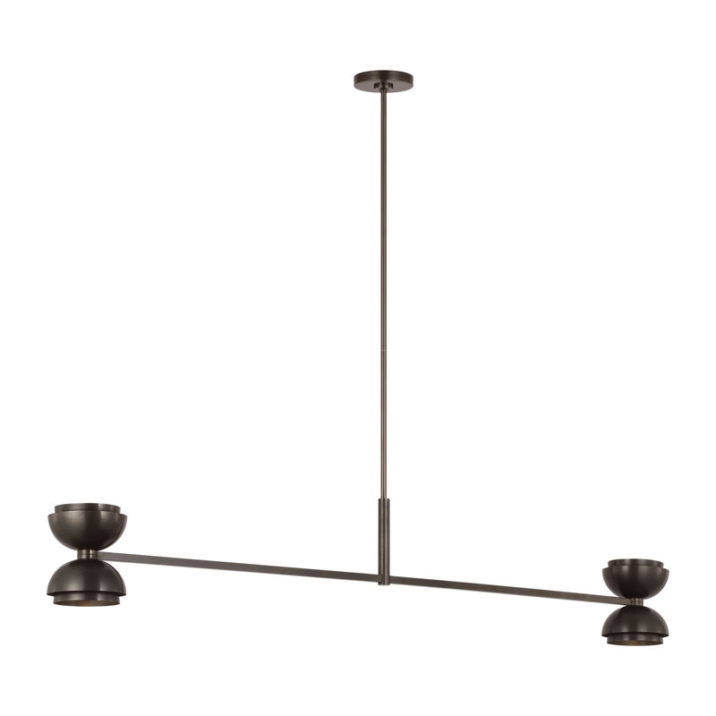 Sean Lavin Shanti 2-light linear extra large linear chandelier in dark bronze finish, Bronze