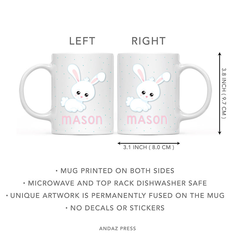 Grande tasse personnalisée en chocolat pour enfants au lait en céramique, lapin de Pâques, paquet de 1, Oui
