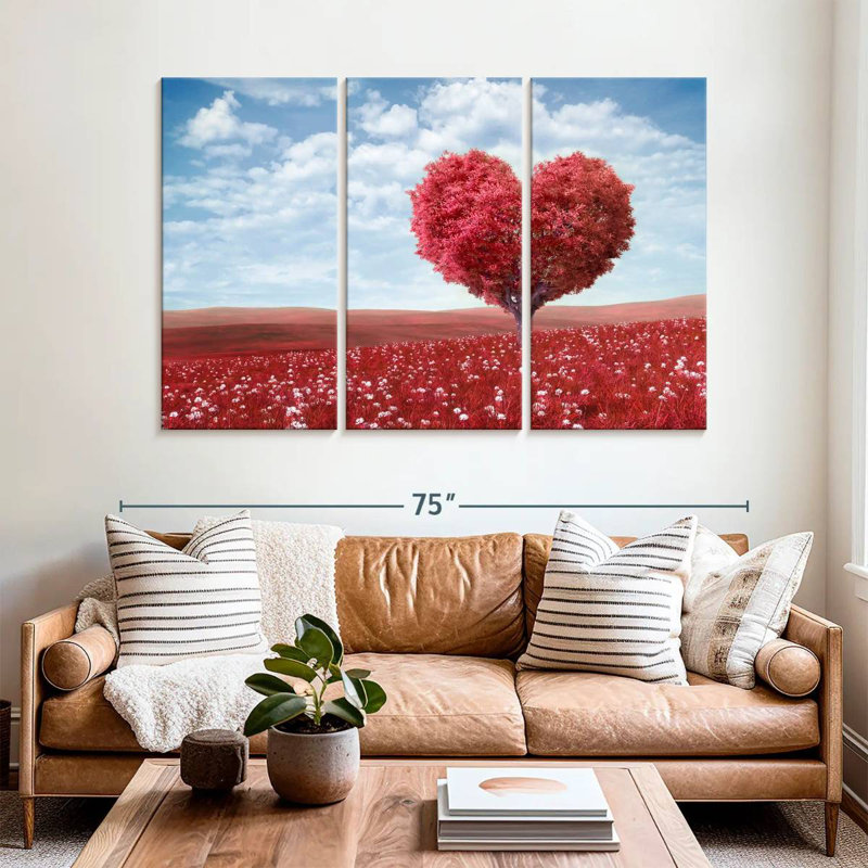 Cœur d'arbre rouge Harnek, H 42 po x l 65 po