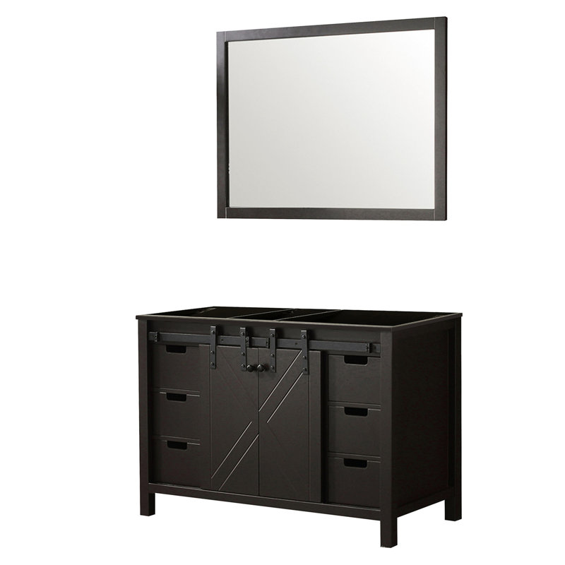 48 po L x P 22 po. Meuble de salle de bain brun, miroir de 44 po, options de rangement abondantes - meuble-lavabo entièrement assemblé avec miroir et espace de rangement généreux pour la salle de bain