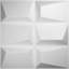 Panneau mural 3D 19,625 "x 19,625" en blanc (paquet de 12)