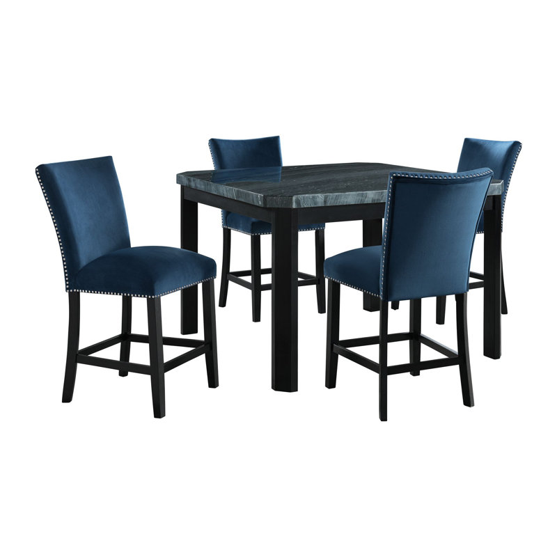 Wendy Marble Top Trestle Dining Set
