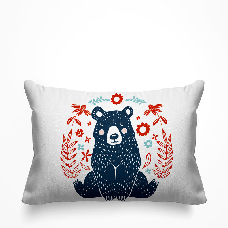 Coussin décoratif d'intérieur Buby, Rouge / bleu marine
