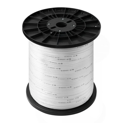 Polyester Pull Tape, 1/2" x 5249' Mule Tape Flat Rope, 1250 lbf Tensile Capacity, Printed Webbing Cable Pulling Tape for Packaging, Gardening, Commercial Electrical, Conduit Work, White