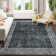 Modern Machine Washable Rugs Bordered Design Non-Slip Low Pile Rubber Backing Indoor Area Rug for Living Room Bedroom Kitchen Dining Room