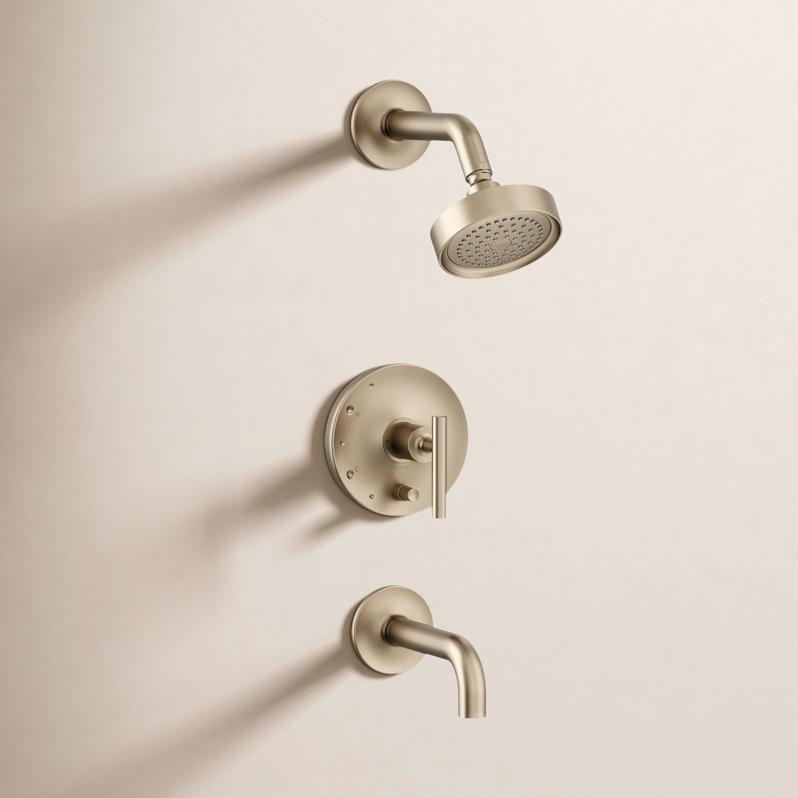 Purist Rite-Temp Bath and Shower Faucet Trim, Vibrant Brushed Bronze, 2.5