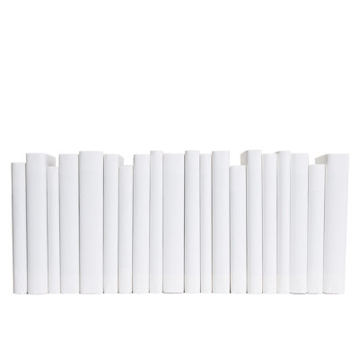 Decorative Books - Snowfall Paper Wrapped Books - White Books By The Foot