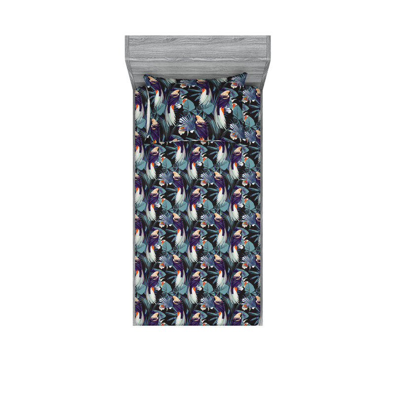 Drap-housse et taie décorative Ambesonne, Ensemble de draps pour lit simple TG avec 1 taie d