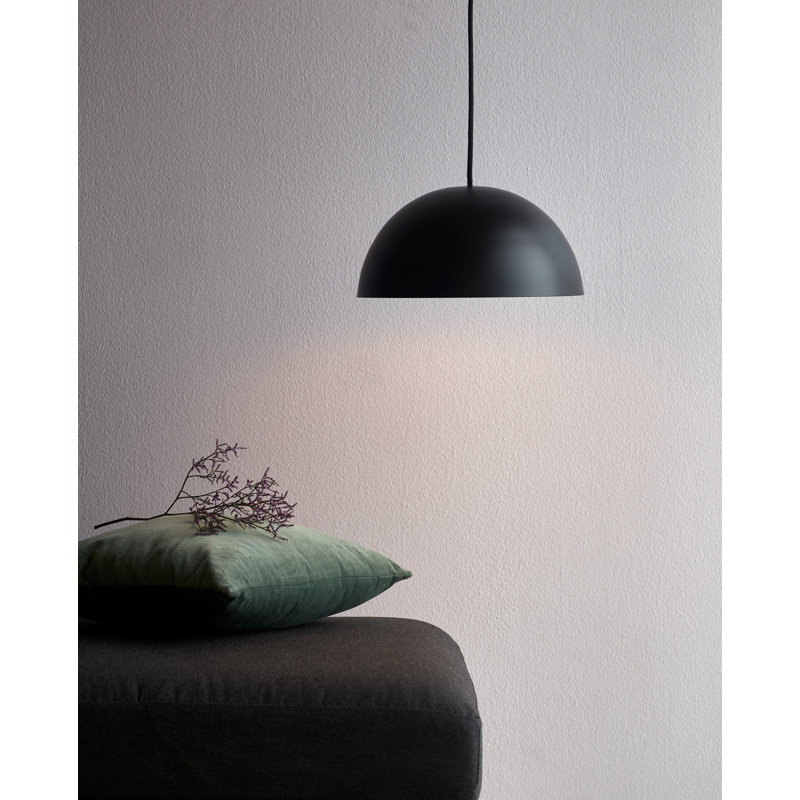 Ellen 1 - Light Satin Black Single Pendant, Black, 200cm H x 30cm W x 30cm D