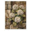 Mur d'hortensias près de la pierre - décoration murale en bois d'hortensias - sur bois de pin naturel-112721526
