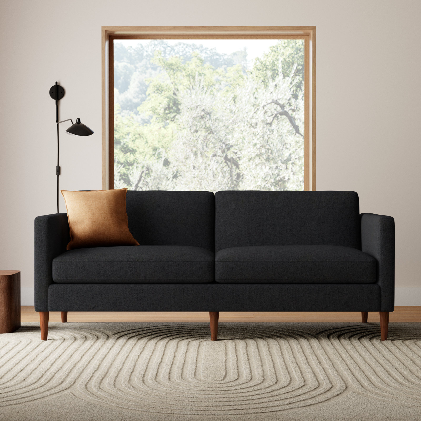 Clifford 87'' Sofa, Bella Gunmetal Performance Velvet