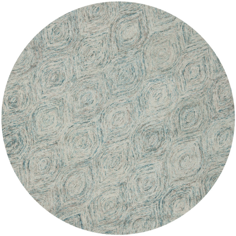 Tapis ikat en laine touffeté à la main Kline, Rond 8 pi