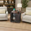 Table de bout avec capacité de charge - Tablette réglable de chambre à coucher en noyer gris et portes de grange côté rustique pour le salon-1379562606