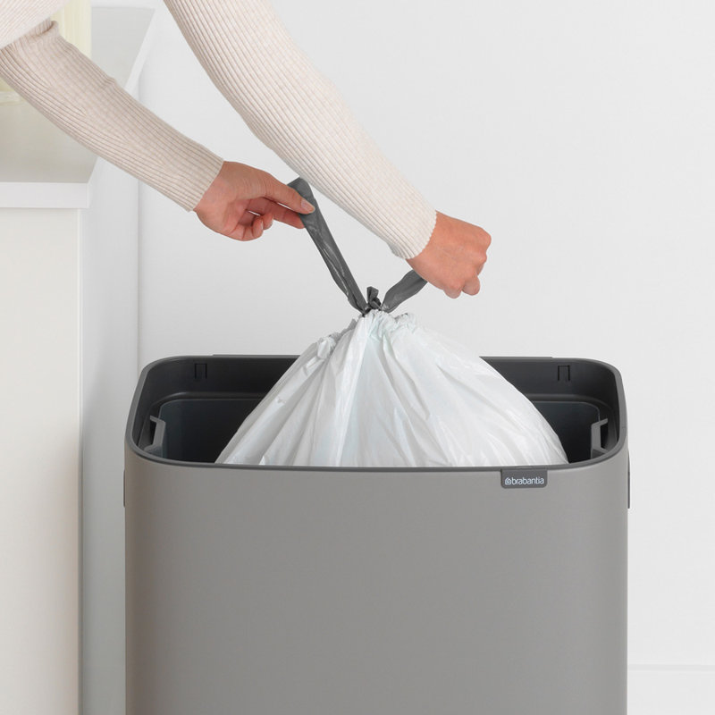 Bo Touch Bin, 60 litre, with 1 inner Plastic Bucket, Mineral Concrete Grey