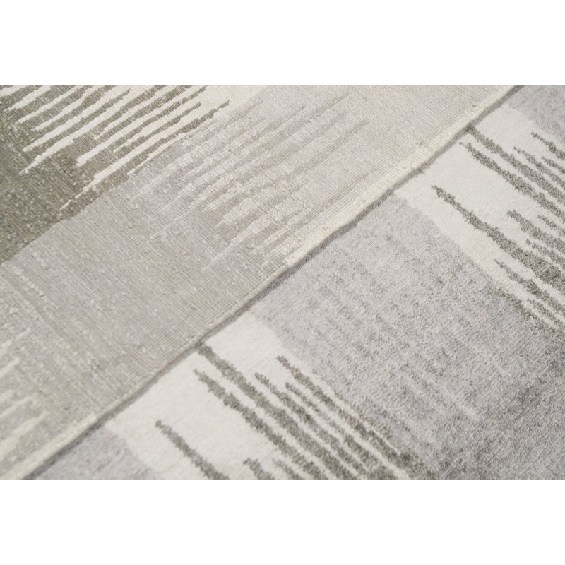 Hand-Knotted High-Quality Silver Area Rug