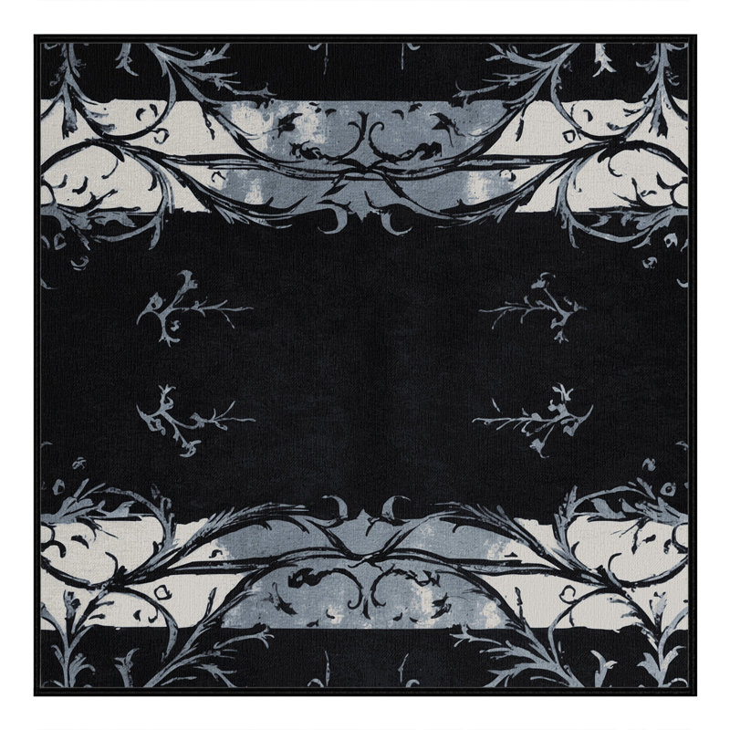Charcoal Garden Rug, Square 4'