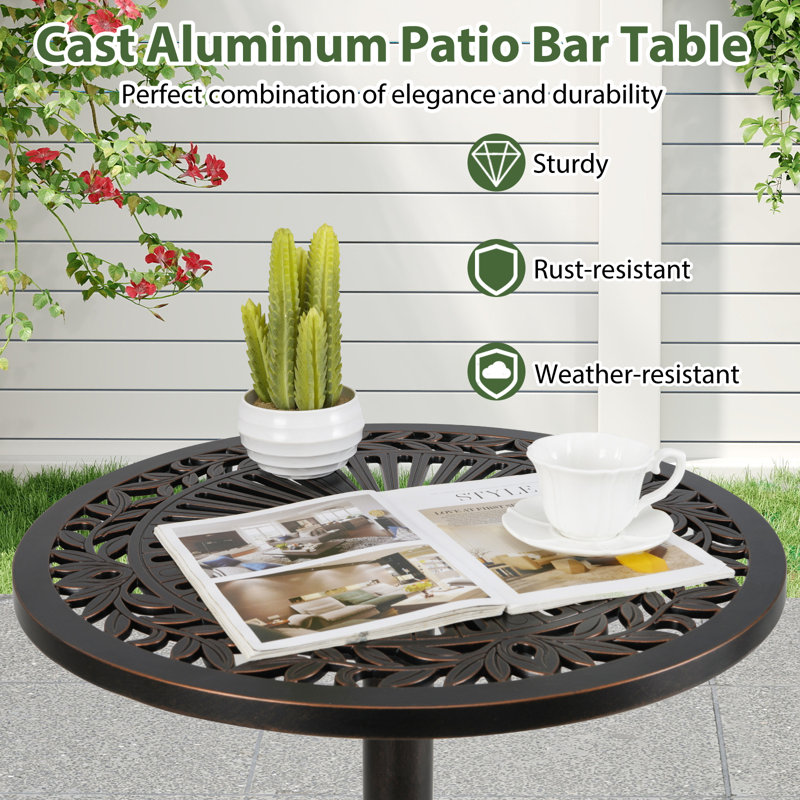 Round Outdoor Bar Table , 61cm cm W 61cm cm D
