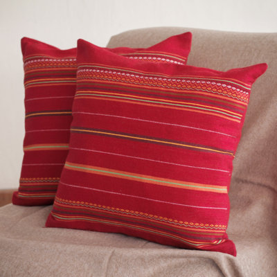 Striped Wool Blend Pillow Cover