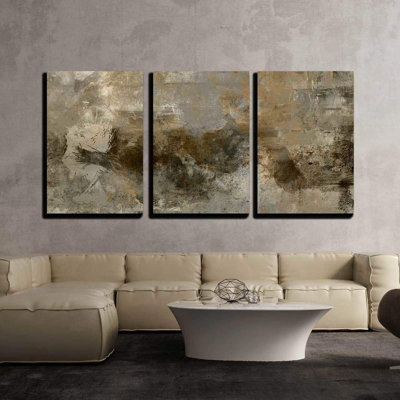 «Grunge brun et gris», 3 pièces