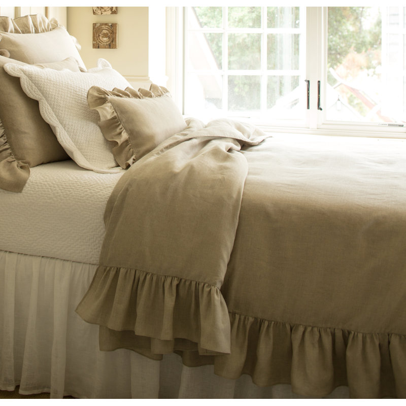 Verandah Modern & Contemporary Linen Standard Duvet Cover, Twin, Brown