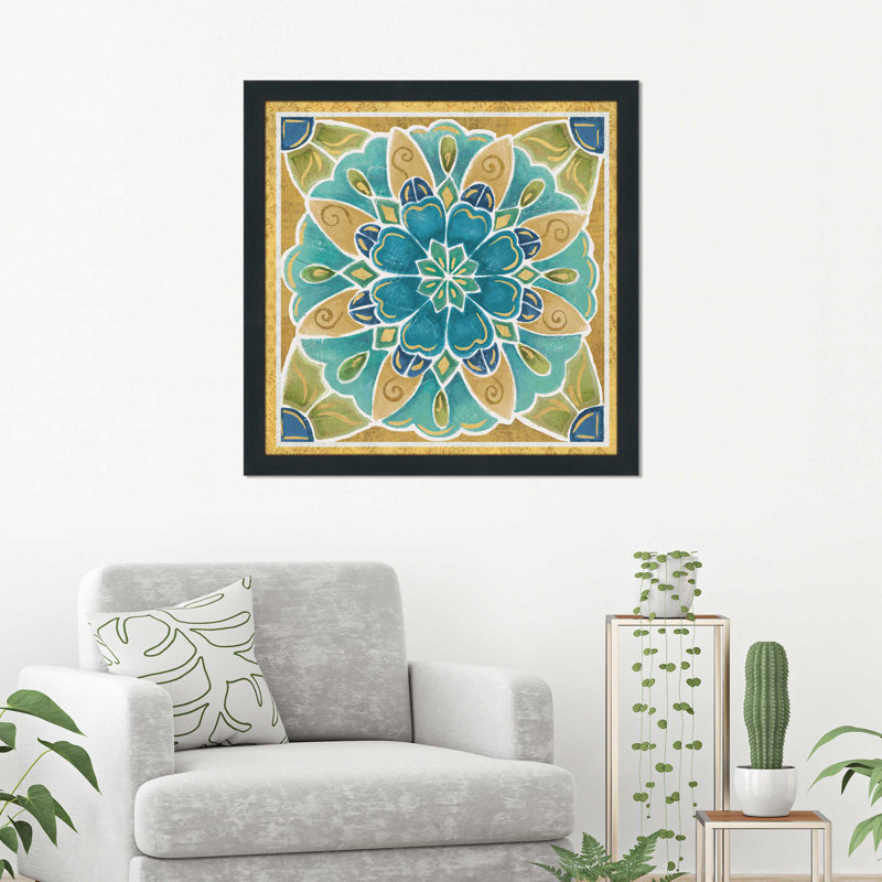 « free oiseau tiles mexique iv », reproduction de peinture à l’acrylique sur toile tendue, H 39,5 po x l 39,5 po x P 2 po