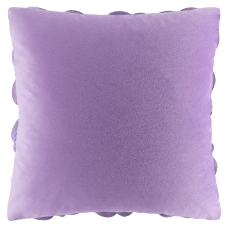 Embroidered Pillow Cover Decorative Floral Accent Pillow Case Home Decor Cushion Cover, Purple - Polyester Velvet, Square 18"