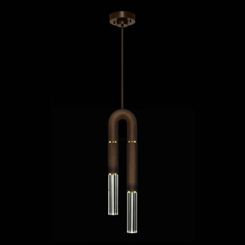 Luminaire suspendu rond 7 po Antonia, Bronze / Laiton
