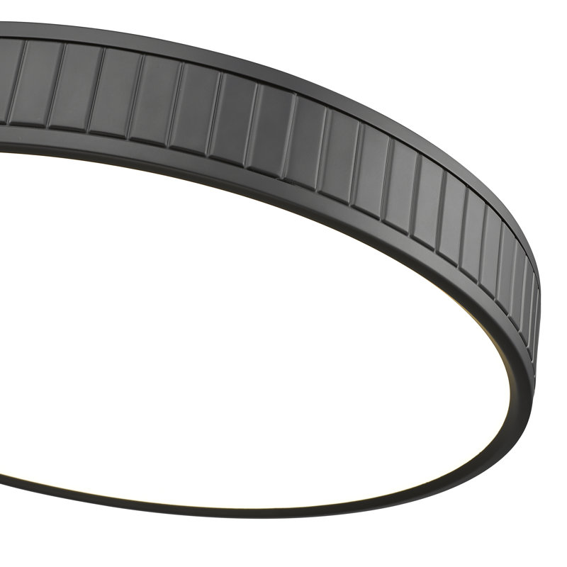 Chardey Acrylic LED Flush Mount, Matte Black, 3" H x 16.5" W x 16.5" D