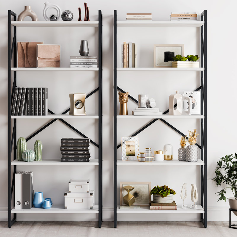 Milliner 62.2'' H X 23.6'' W Etagere Bookcase, Black/White