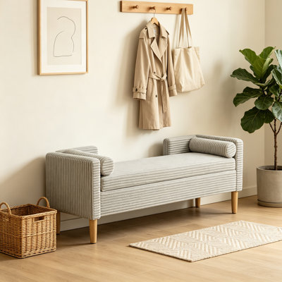 Banc de rangement rembourré Corduroy