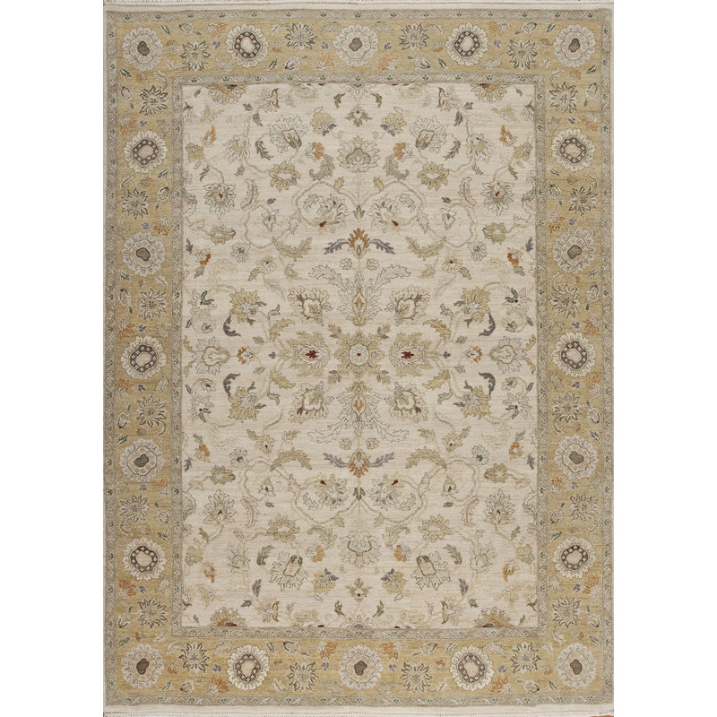 Caribbean Breeze Hand Knotted Wool Area Rug, Rectangle 8' x 10'
