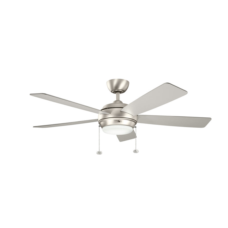 Ventilateur de plafond standard à DEL à 5 pales de 52 po avec chaîne de traction et ensemble d'éclairage inclus Starkk