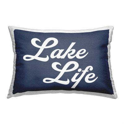 Blue Lake Life Outdoor Printed Pillow by Lil' Rue