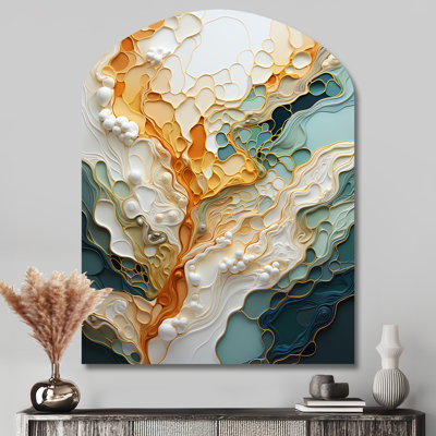 «Orange White Line Art Organic Abstraction - Art en ligne, art mural