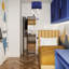 20 cm H Drum Velvet Pendant Shade ( Screw On ) in Navy