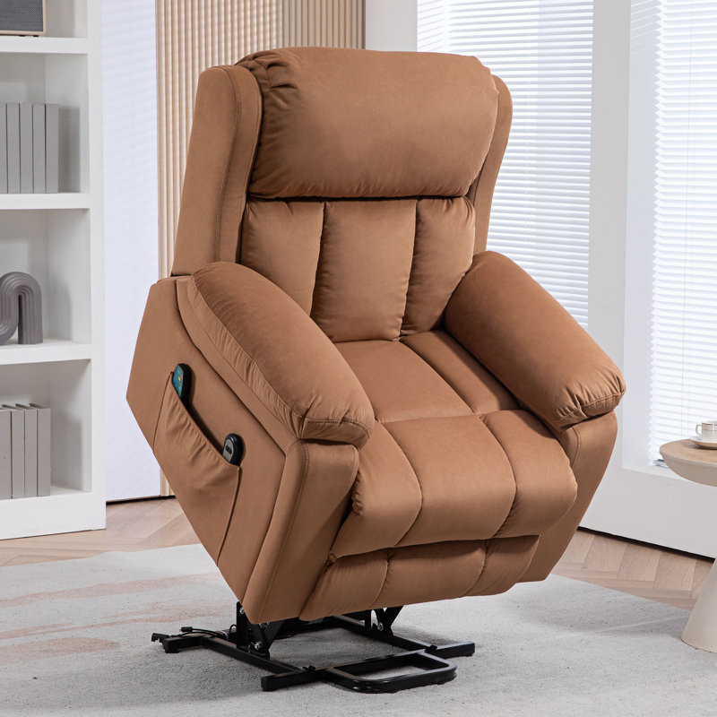 Gosselke Power Lift Recliner Chair with Vibration Massage and Heat, Brown