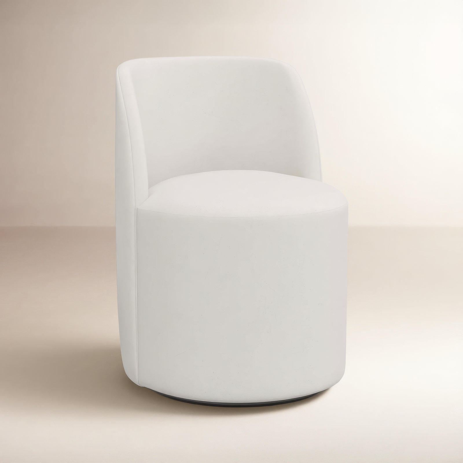 Begonia Swivel Dining Chair, Bella Light Gray Performance Velvet
