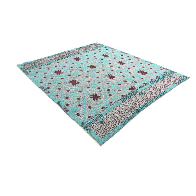 Tapis bleu sarcelle 9 pi 9 po Philip