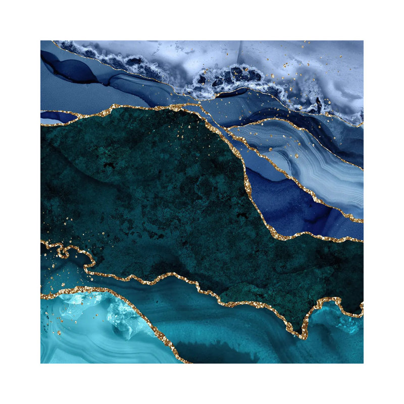 «Peacock Agate Texture II», reproduction d'art sur toile tendue, H 37 po x l 37 po