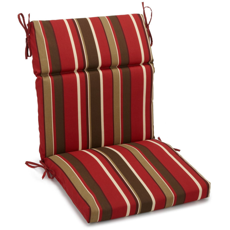 Outdoor Seat/Back Chair Cushion, 22" W x 45" D, Montserrat Sangria