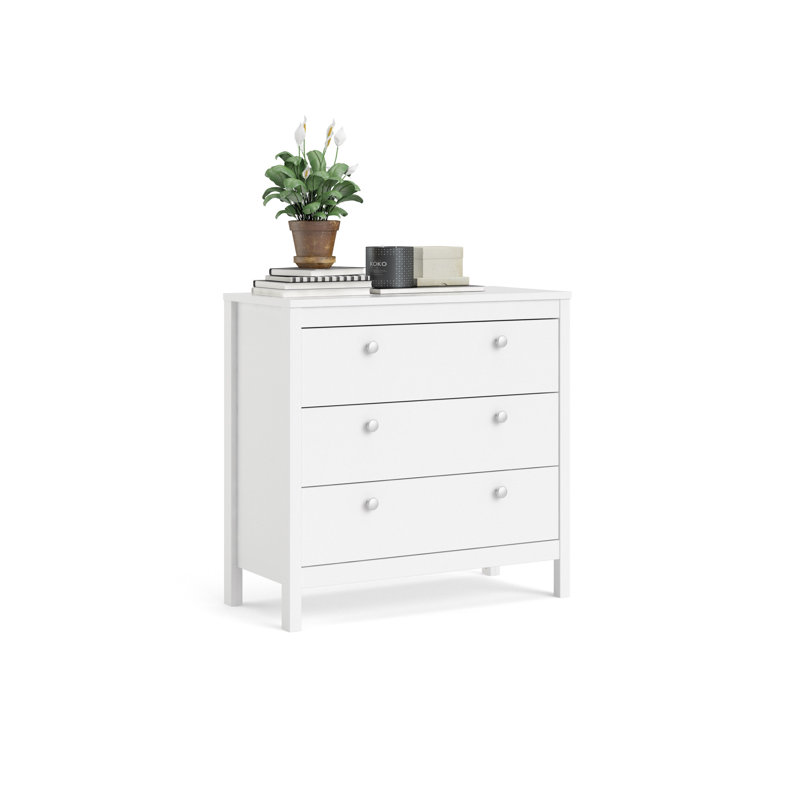 Buck 82.1cm W 3 - Drawer Chest of Drawers, White