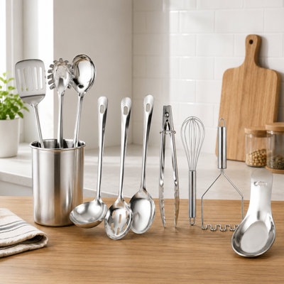 Kitchen Utensil Set, 10-piece Stainless Steel