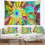 Tapisserie florale multicolore à spirales en verre coloré-28496297