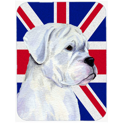 Boxer à trésors avec panneau de coupe en verre à drapeau anglais britannique caroline Union Jack