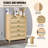 5 Drawer Rattan Dresser, Boho Dresser, Rattan Chest of Drawers with Spacious Storage, Natural Rattan Dresser